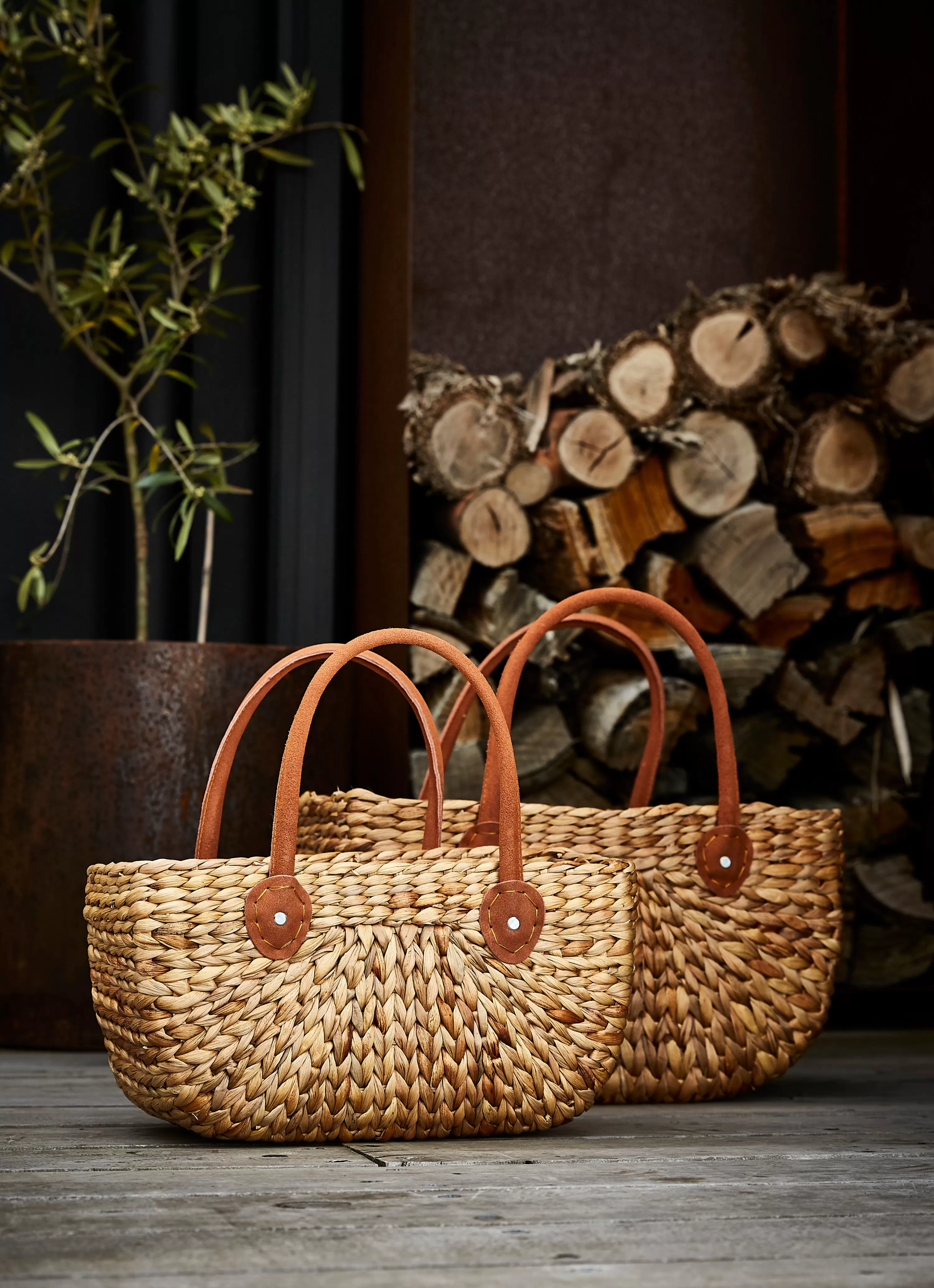 Robert Gordon Baskets-Large Harvest Basket / Suede