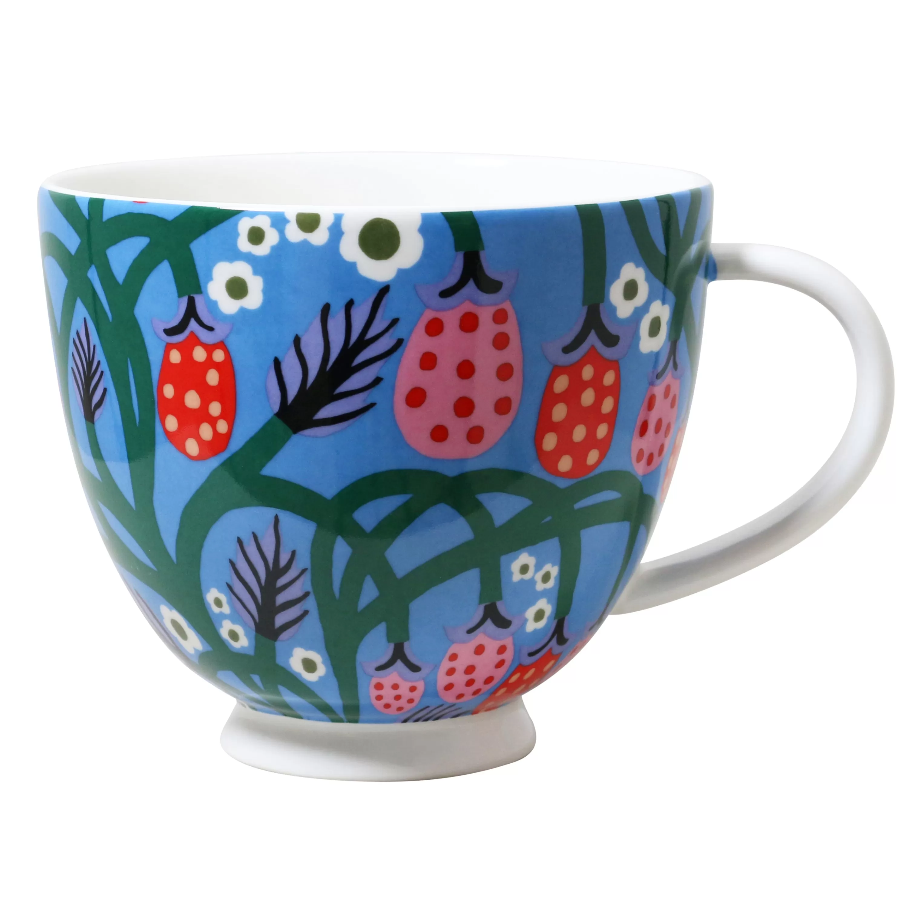 Robert Gordon Mugs & Cups-Wild Strawberries Large Mug / RGA X Monika Forsberg